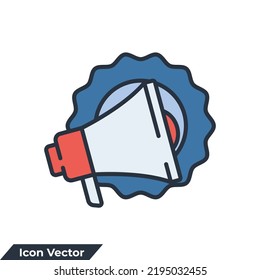 Megaphone icon logo vector illustration. promotion symbol template for graphic and web design collection