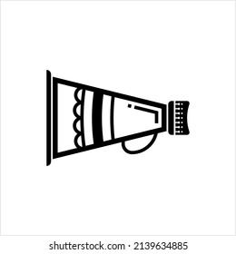 Megaphone Icon, Loud Hailer, Bullhorn, Portable Voice, Sound Amplifier Vector Art Illustration