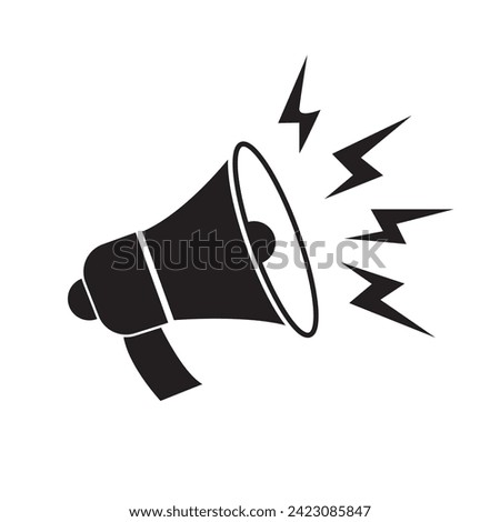 Megaphone icon, loud speaker icon isolated on white background. Vector illustration.