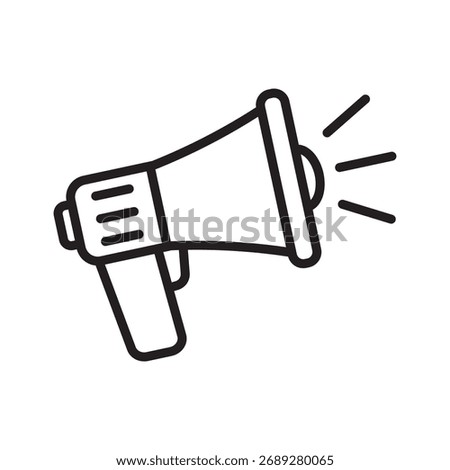 Megaphone icon, loud speaker line icon.