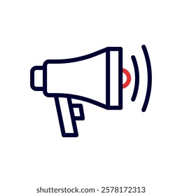 Megaphone icon, loud speaker outline graphic design