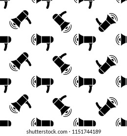 Megaphone Icon, Loudspeaker / Bullhorn Icon Seamless Pattern Vector Art Illustration