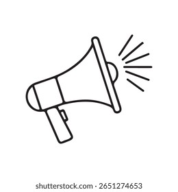 megaphone icon. Loudspeaker megaphone. Electric megaphone with sound or marketing advertising. Vector Illustration