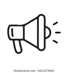 megaphone icon. Loudspeaker megaphone. Electric megaphone with sound or marketing advertising. Vector Illustration