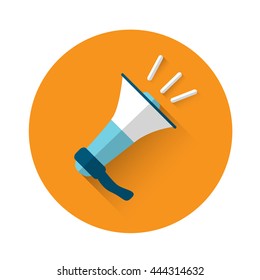 Megaphone Icon Loudspeaker Flat Vector Illustration