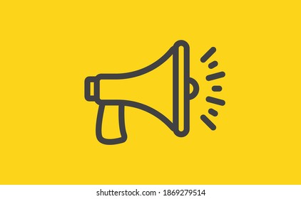 Megaphone icon. Loudspeaker linear vector illustration. Speech and announcement symbol.