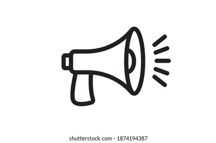 Megaphone icon. Loudspeaker linear vector illustration. Speech and announcement symbol.