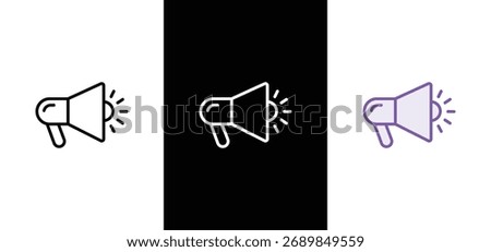 Megaphone icon. Loudspeaker linear vector illustration. Speech and announcement symbol.