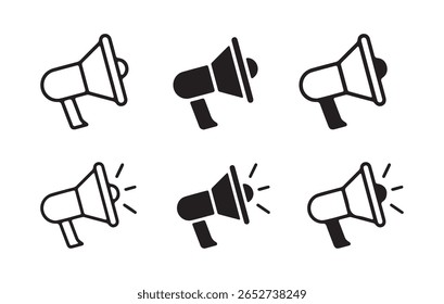 megaphone icon. Loudspeaker megaphone icon set. sound or marketing advertising. Megaphone icon, loud speaker icon. Vector illustration eps 10