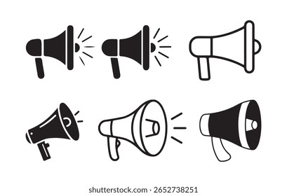 megaphone icon. Loudspeaker megaphone icon set. sound or marketing advertising. Megaphone icon, loud speaker icon. Vector illustration eps 10