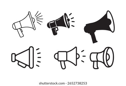 megaphone icon. Loudspeaker megaphone icon set. sound or marketing advertising. Megaphone icon, loud speaker icon. Vector illustration eps 10