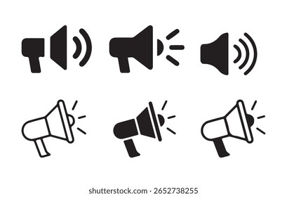megaphone icon. Loudspeaker megaphone icon set. sound or marketing advertising. Megaphone icon, loud speaker icon. Vector illustration eps 10