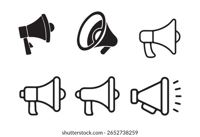 megaphone icon. Loudspeaker megaphone icon set. sound or marketing advertising. Megaphone icon, loud speaker icon. Vector illustration eps 10