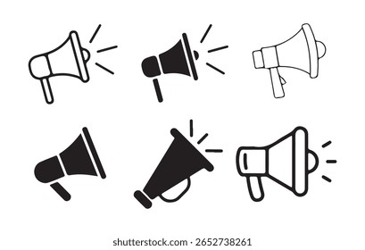 megaphone icon. Loudspeaker megaphone icon set. sound or marketing advertising. Megaphone icon, loud speaker icon. Vector illustration eps 10