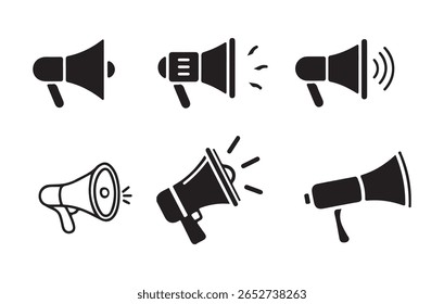 megaphone icon. Loudspeaker megaphone icon set. sound or marketing advertising. Megaphone icon, loud speaker icon. Vector illustration eps 10