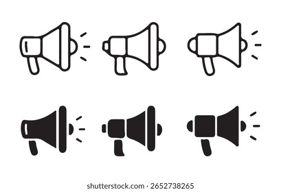 megaphone icon. Loudspeaker megaphone icon set. sound or marketing advertising. Megaphone icon, loud speaker icon. Vector illustration eps 10