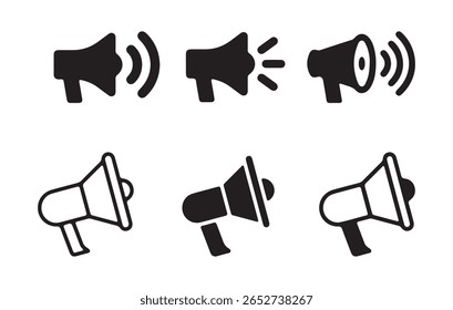 megaphone icon. Loudspeaker megaphone icon set. sound or marketing advertising. Megaphone icon, loud speaker icon. Vector illustration eps 10