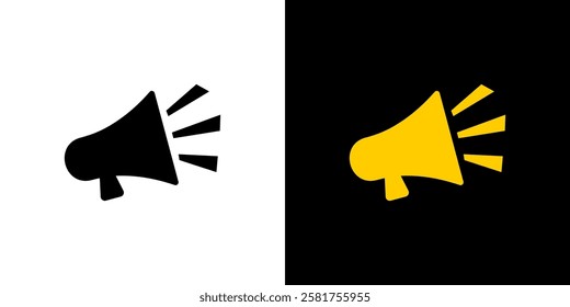 Megaphone icon loudspeaker speaker notice sound voice logo design isolated