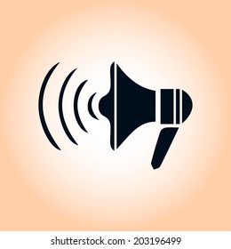 Megaphone icon. Loudspeaker symbol.