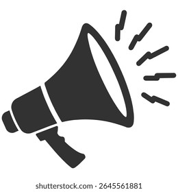 Megaphone icon, loudspeaker symbol, set announcement, speaker, advertising, promotion design, vector illustration isolated on transparent background