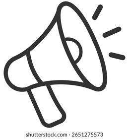 Ícone de megafone, símbolo de alto-falante, definir anúncio, alto-falante, publicidade, design de promoção, ilustração vetorial isolado no fundo transparente