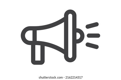 Icono de megáfono. Ilustración vectorial de altavoz. Símbolo de la oferta de promoción de mensajes en voz alta. 