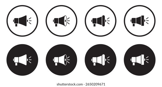 Megaphone icon. Loudspeaker vector set. Megaphone icons set. Loudspeaker megaphone vector icons. Advertising concept. Megaphone icon, loud speaker icon. Set of announcement icons. design eps 10