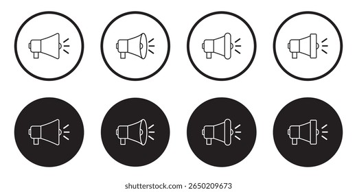 Megaphone icon. Loudspeaker vector set. Megaphone icons set. Loudspeaker megaphone vector icons. Advertising concept. Megaphone icon, loud speaker icon. Set of announcement icons. design eps 10
