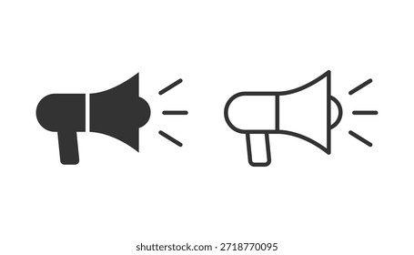 Icono de megáfono. Conjunto de Vector de icono de altavoz. Signo de anuncio
