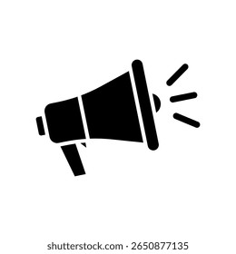 Megaphone icon for marketing communication announcement and social media alert loudspeaker symbol in modern flat vector style