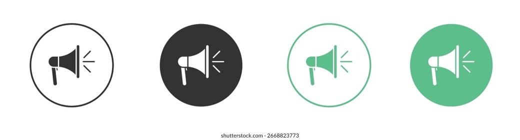 Icono de megáfono Minimal Flat Line Vector Icon Set.