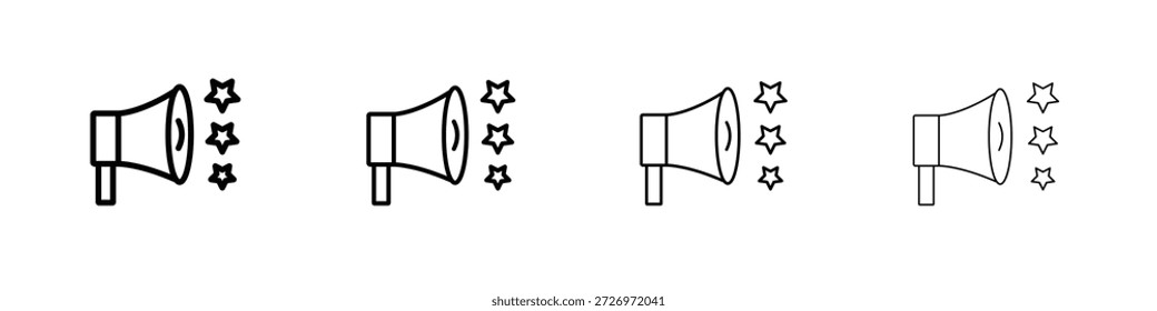 Icono de megáfono en estilo de línea de trazo moderno. Vector 10 eps