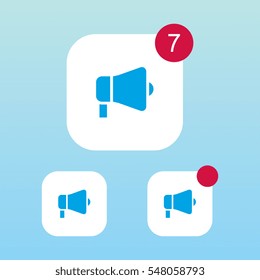Megaphone Icon With Notification