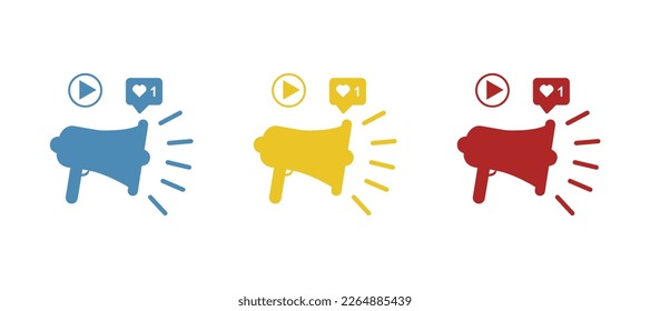 megaphone icon, notification concept, vector illustration