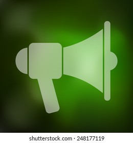 megaphone icon on blurred background