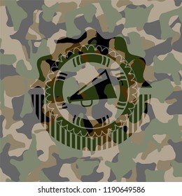 megaphone icon on camo pattern
