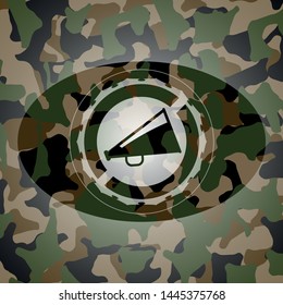 megaphone icon on camo pattern