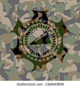 megaphone icon on camouflage pattern