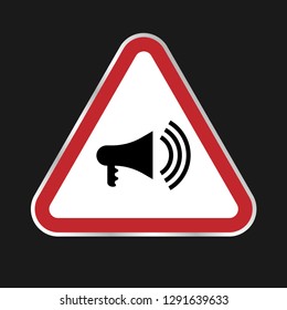 megaphone icon on road sign