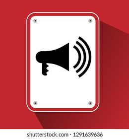 megaphone icon on road sign