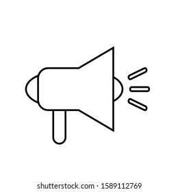 Megaphone icon on white background. Vector illustration.