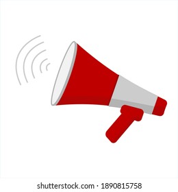Megaphone icon on white background. Flat illustration.