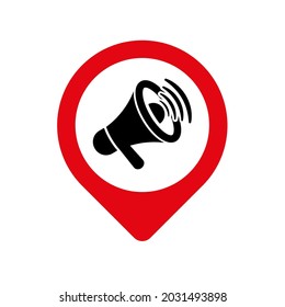 Megaphon-Symbol auf weißem Hintergrund