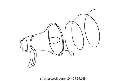 Megaphone icon on white background for web, mobile, promotion, and SMM. Suitable for communication, warnings, and announcements. Vector illustration.