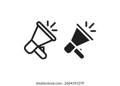Megaphone icon in outline and solid style Vector