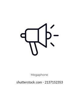 Megaphone icon. Outline style icon design isolated on white background