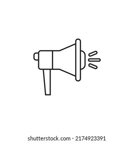 megaphone icon outline style design. megaphone vector illustration. isolated on white background.