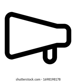 Megaphone. Icon with outline style, perfect pixels and base size of 64x64 px. Suitable for website design, logos, applications and UI.