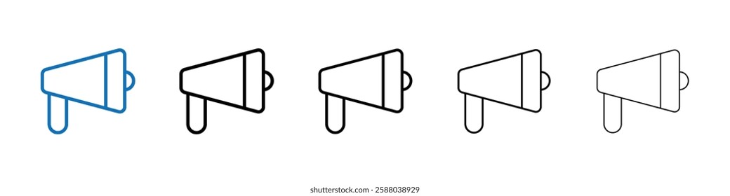 Megaphone icon Outline vector logo for web ui
