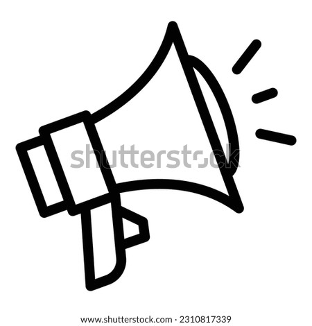 Megaphone icon outline vector. Speach rhetoric. Oratory speech